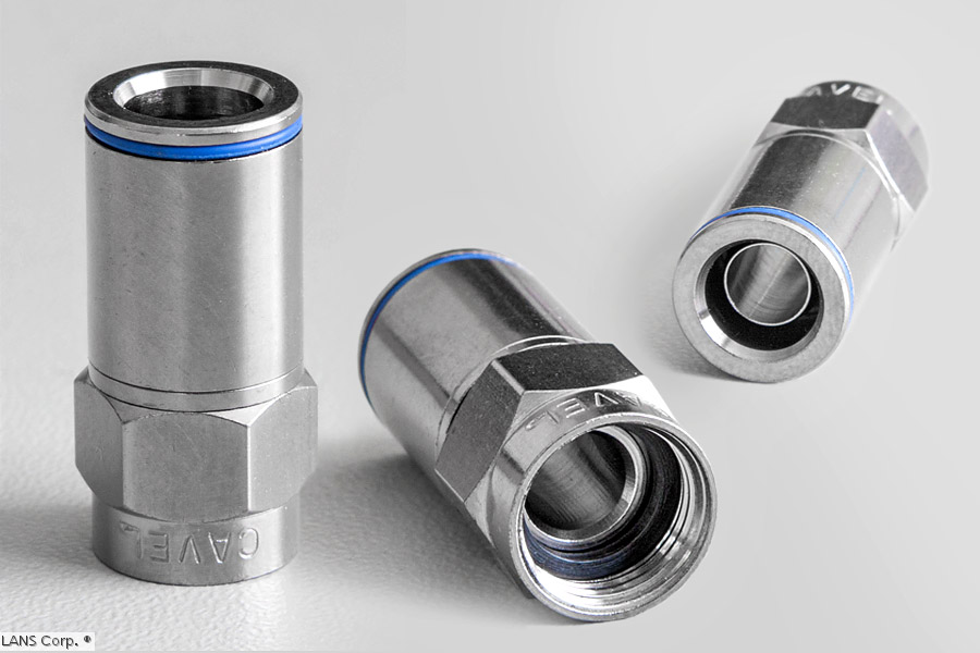 Детальное изображение товара "Разъем Cavel FCPO-55 F-male на RG-6 (нажимной "push-on")" из каталога оборудования Антенна76