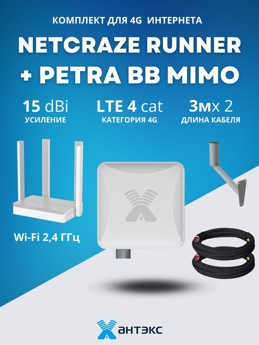 Комплект с Netcraze Runner для 4G Интернета