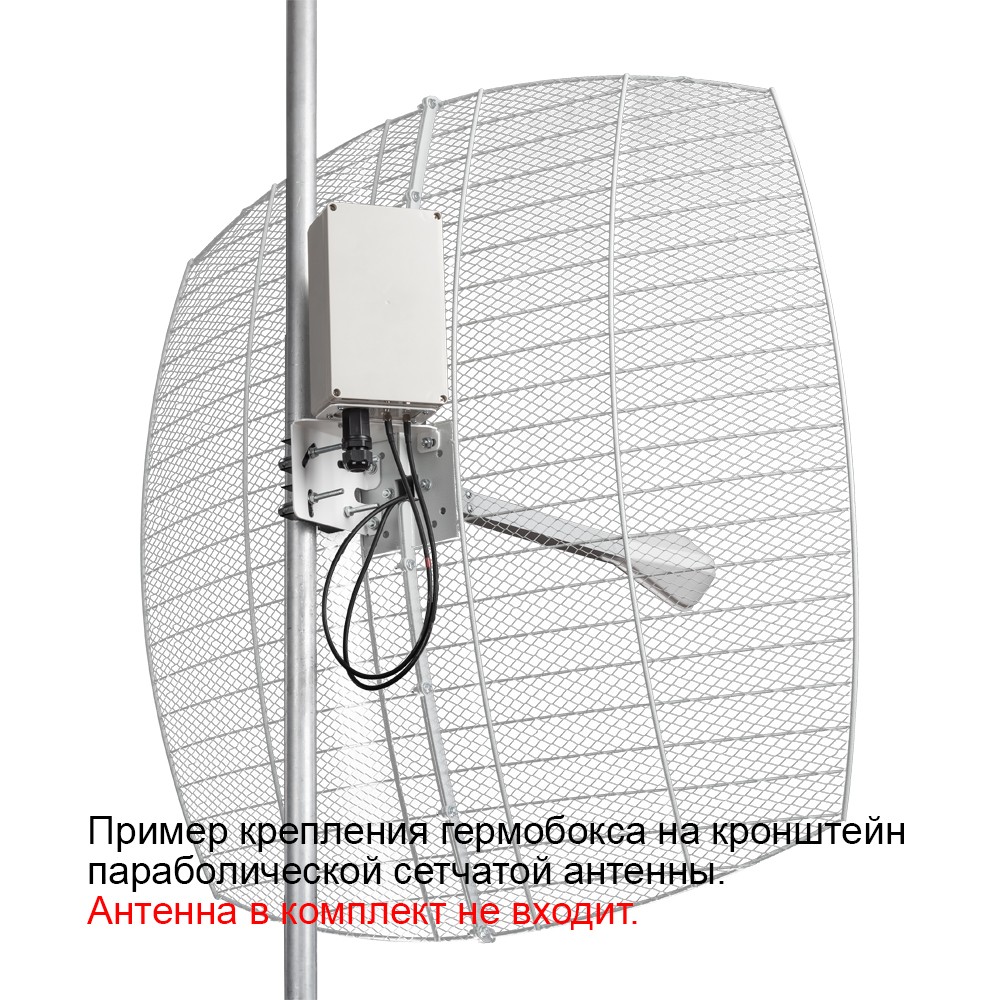 Детальное изображение товара "Гермобокс KG-SMAx2 для сетчатой параболической антенны (гермоввод RJ45)" из каталога оборудования Антенна76