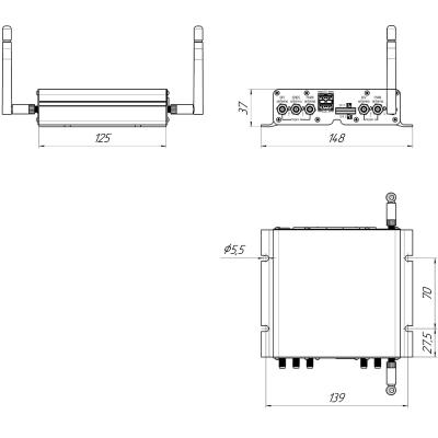 Роутер Kroks Rt-Cse DM mQ-E/EC 2U GNSS с двумя 4G модемами LTE Cat.4 и GPS/ГЛОНАСС