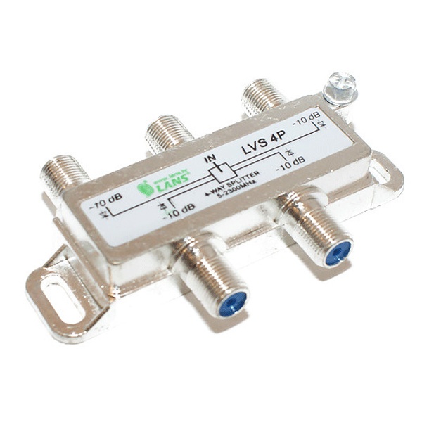 Детальное изображение товара "Делитель на 4 отвода LANS LVS 4P (с пропуском питания)" из каталога оборудования Антенна76
