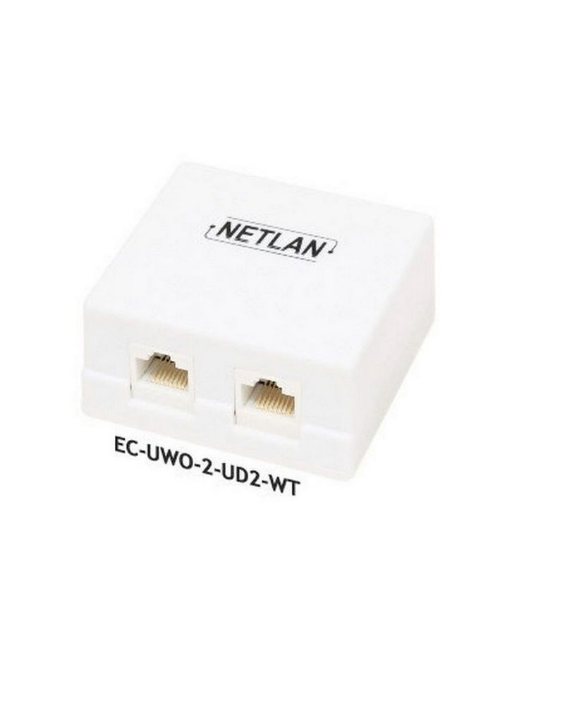 Детальное изображение товара "Netlan, розетка настенная, 2 порт, кат 5е, белая" из каталога оборудования Антенна76