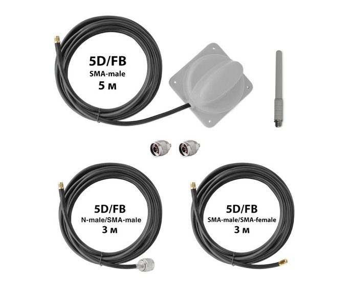 Детальное изображение товара "Комплект автомобильных антенн Vegatel 7FO-Wi-kit" из каталога оборудования Антенна76