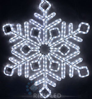 Детальное изображение товара "Снежинка Rich LED ПРЕМИУМ, 70 см, белая, RL-SFDL70-W" из каталога оборудования Антенна76