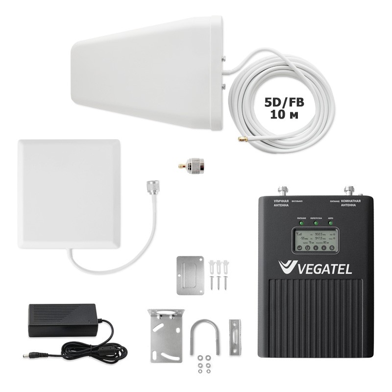 Детальное изображение товара "Комплект усиления сотовой связи Vegatel VT3-900L-kit (дом, LED)" из каталога оборудования Антенна76