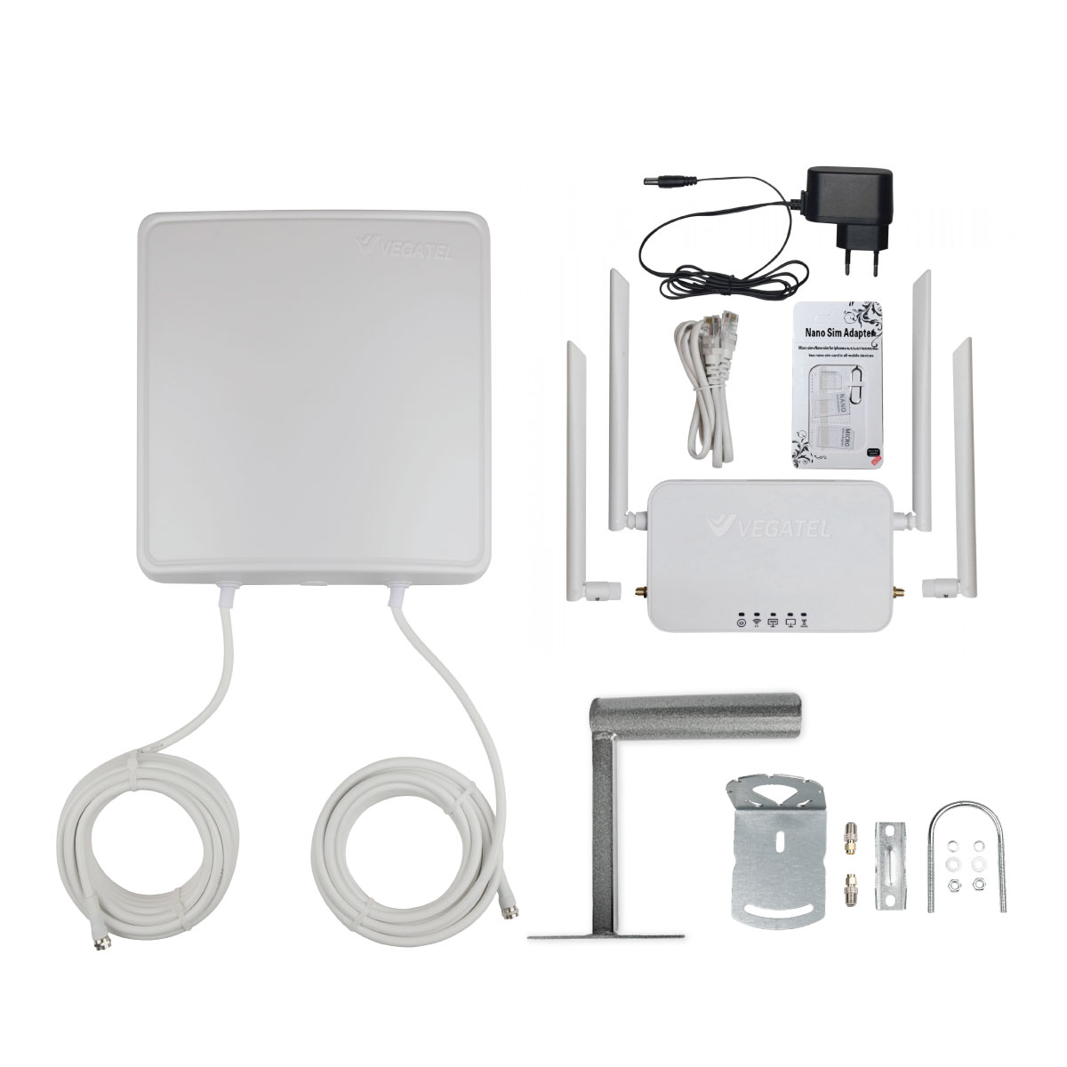 Детальное изображение товара "Комплект с роутером VEGATEL VR4-PO-15" из каталога оборудования Антенна76