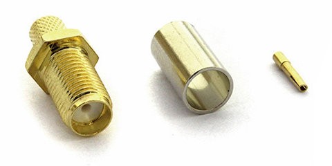 Детальное изображение товара "Разъем RP-SMA-female на RG-58 (под обжим)" из каталога оборудования Антенна76