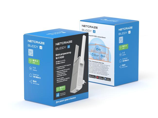 Детальное изображение товара "WI-FI усилитель Netcraze Buddy 4 (NC-3211)" из каталога оборудования Антенна76
