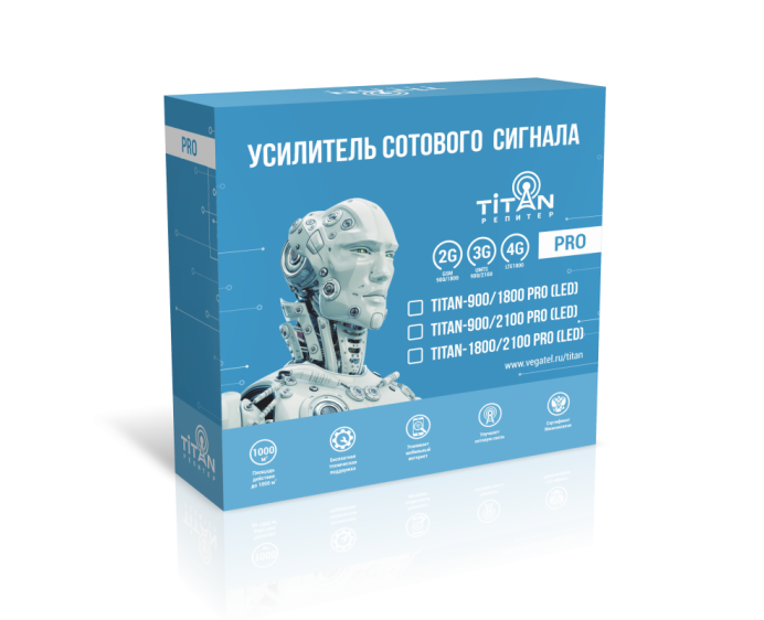 Детальное изображение товара "Репитер TITAN-900/2100 PRO (LED)" из каталога оборудования Антенна76