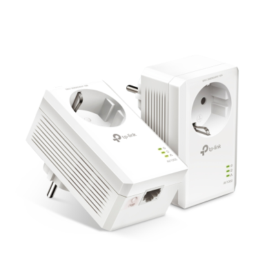 Комплект гигабитных адаптеров Powerline TP-LINK TL-PA7017P KIT со встроенной розеткой Комплект гигабитных адаптеров Powerline TP-LINK TL-PA7017P KIT со встроенной розеткой