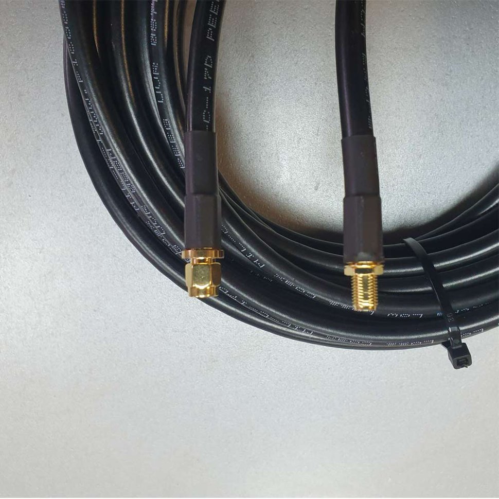 Детальное изображение товара "Сборка SMA-male - SMA-female, 5D-FB черный" из каталога оборудования Антенна76