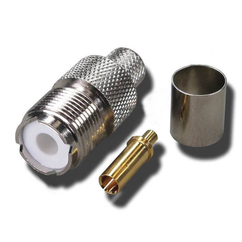 Детальное изображение товара "Разъем UHF-male на RG-213 (прижимной, гайка)" из каталога оборудования Антенна76