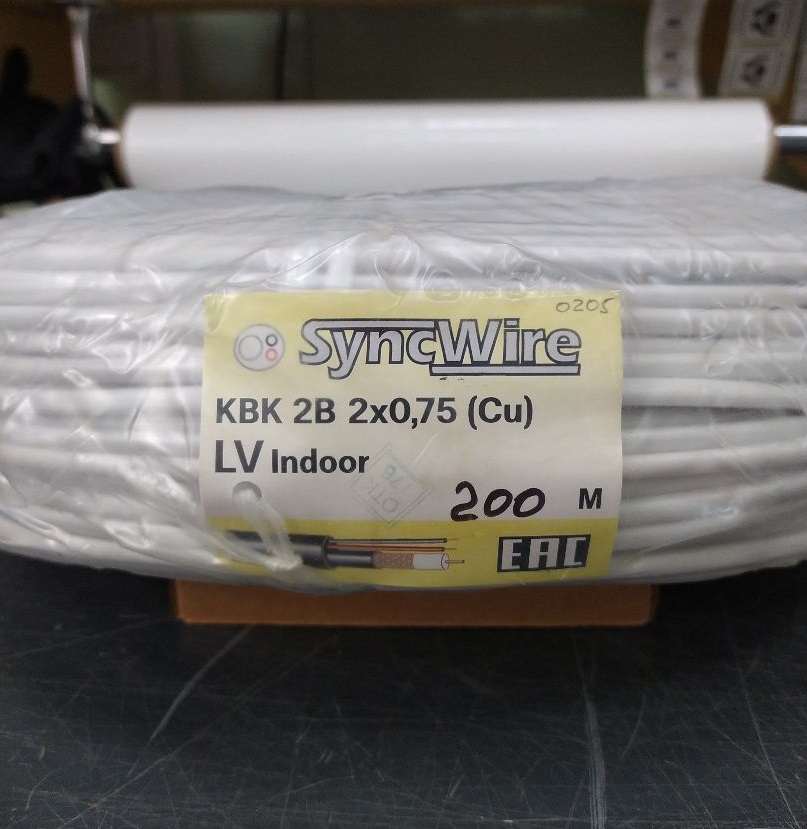 Детальное изображение товара "Кабель КВК 2В 2х0,75 LV SyncWire с облегченным экраном" из каталога оборудования Антенна76