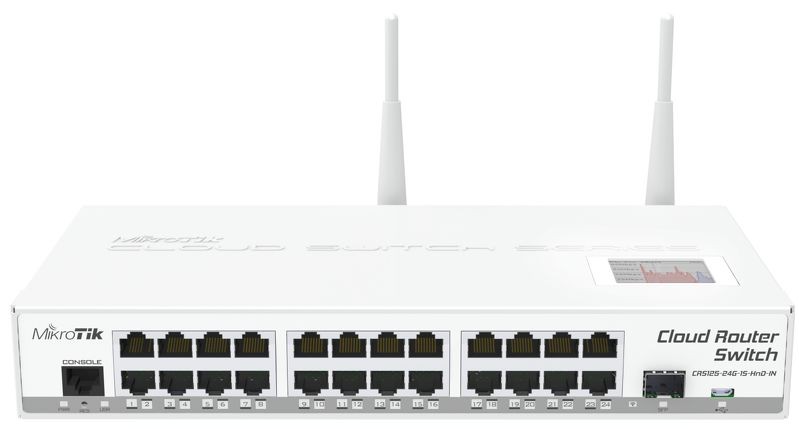 Детальное изображение товара "Mikrotik, коммутатор Cloud Router Switch CRS125-24G-1S-2HnD-IN " из каталога оборудования Антенна76