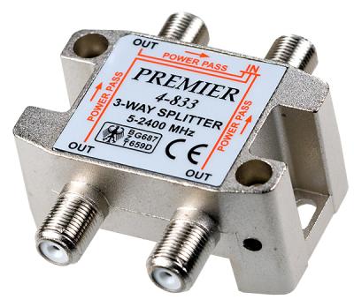 Делитель на 3 отвода PREMIER 4-833 Спутник (5-2400 МГц)