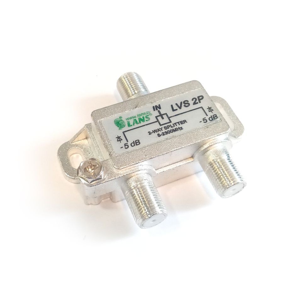 Детальное изображение товара "Делитель на 2 отвода LANS LVS 2P (с пропуском питания)" из каталога оборудования Антенна76