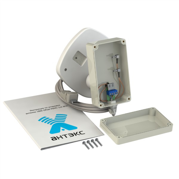 Детальное изображение товара "Антенна Антэкс AX-1800 OFFSET MIMO BOX офсетный облучатель с гермобоксом 27,5 дБ" из каталога оборудования Антенна76
