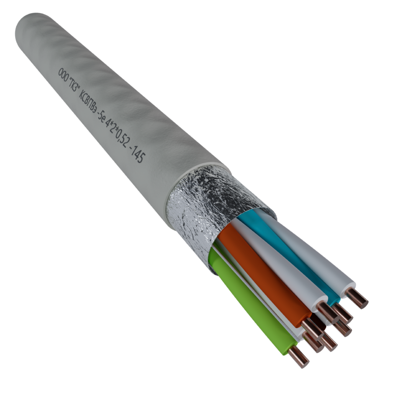 Детальное изображение товара "Витая пара комнатная Фариаль FTP Cat 5е КСВПВэ-5е 4х2х0,52" из каталога оборудования Антенна76