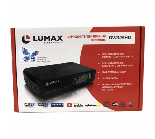 Детальное изображение товара "Цифровая ТВ приставка DV2123HD Lumax" из каталога оборудования Антенна76