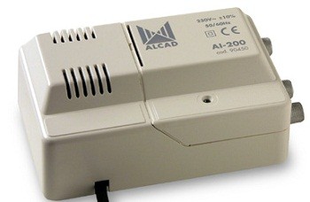 Детальное изображение товара "Усилитель квартирный Alcad AL-200  (1 вход, 2 выхода, UHF-VHF/СК, Кус = 24 дБ (~230В))" из каталога оборудования Антенна76