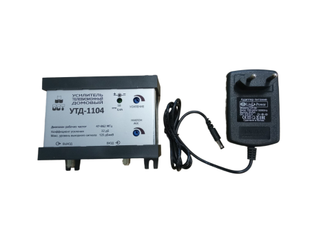 Детальное изображение товара "Усилитель телевизионный УТД-1104 с блоком питания" из каталога оборудования Антенна76