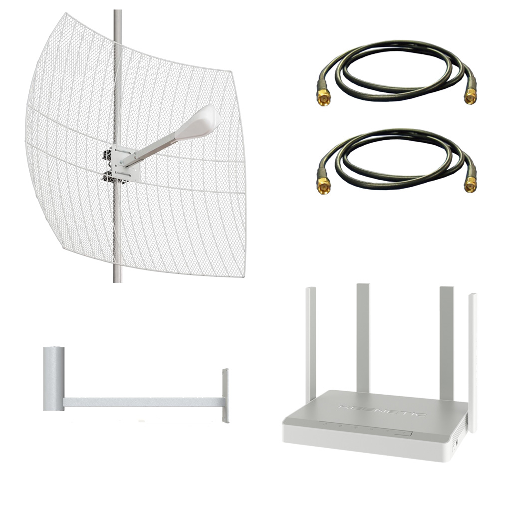 Комплект для Интернета 4G/3G с параболической антенной Kroks (50 Ом)