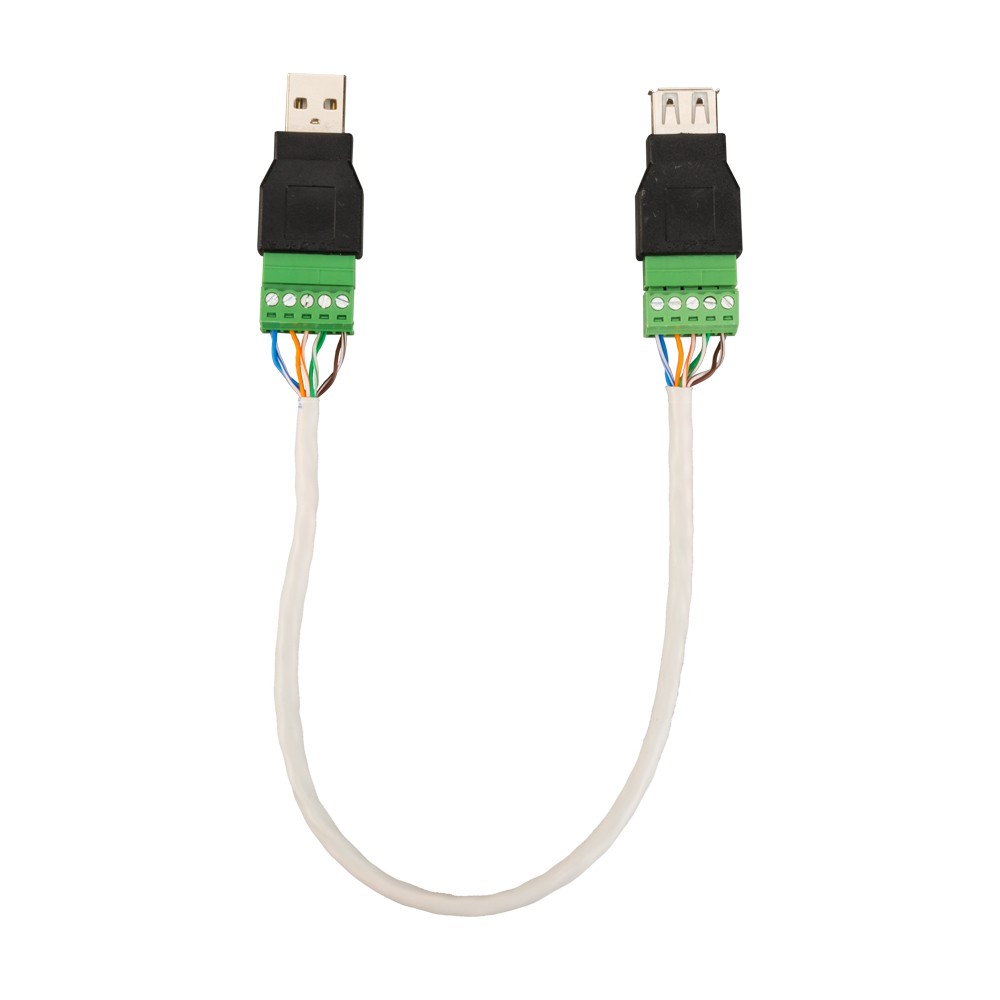 Детальное изображение товара "Комплект разъемов USB male + USB female Крокс для витой пары" из каталога оборудования Антенна76
