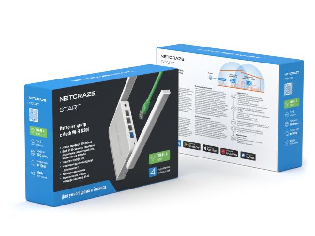 Детальное изображение товара "Wi-Fi роутер Netcraze Start (NC-1112)" из каталога оборудования Антенна76