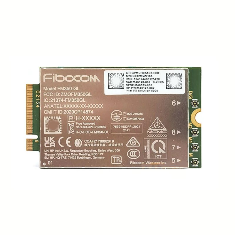 Детальное изображение товара "Модем Fibocom FM350-GL (5G, M.2, MIMO 4x4, с радиатором охлаждения)" из каталога оборудования Антенна76