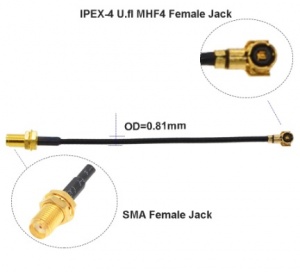 Пигтейл SMA-Female - MHF4 (IPEX4) 3 см