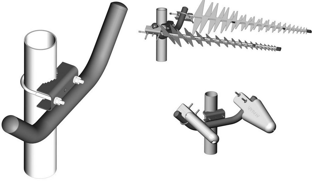 Детальное изображение товара "Кронштейн антенный MIMO 2×2 Дельта" из каталога оборудования Антенна76