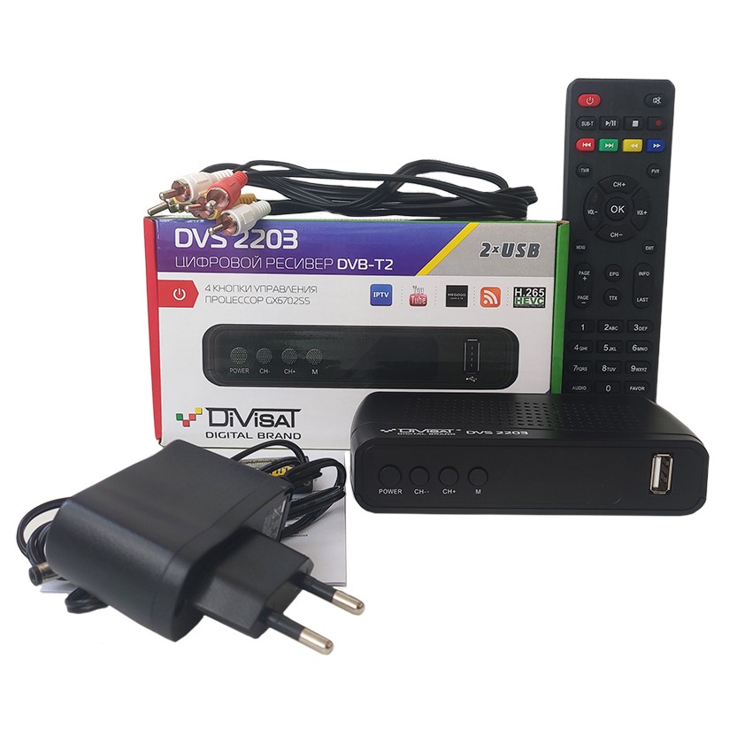 Детальное изображение товара "ТВ приставка DVB-T2/T/C Divisat DVS 2203" из каталога оборудования Антенна76